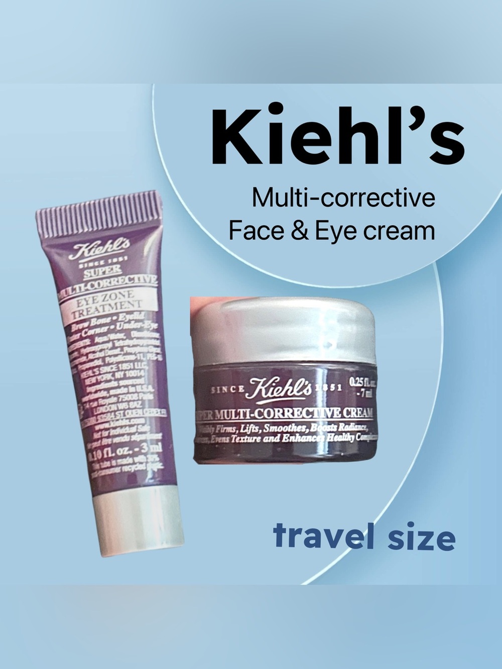 🇺🇸🆕NWOB KIEHL’S |TRAVEL| Anti-Aging Multi-Corrective Face and Eye Cream Set